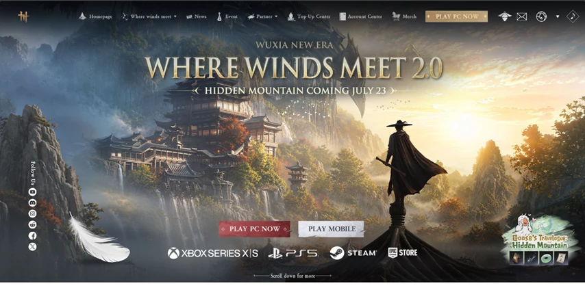 Официальный сайт Where Winds Meet