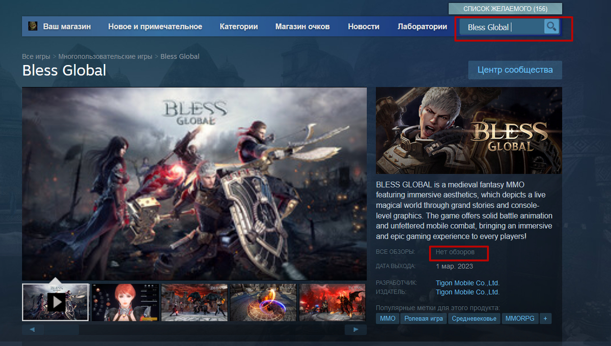 Bless Global теперь не найти через поисковик в Steam, и у игры убрали отзывы игроков