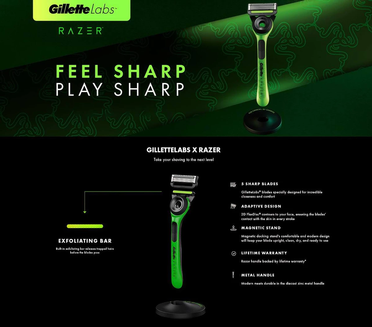 В геймерской бритве Gillette x Razer нет ни RGB подсветки, ни лазера