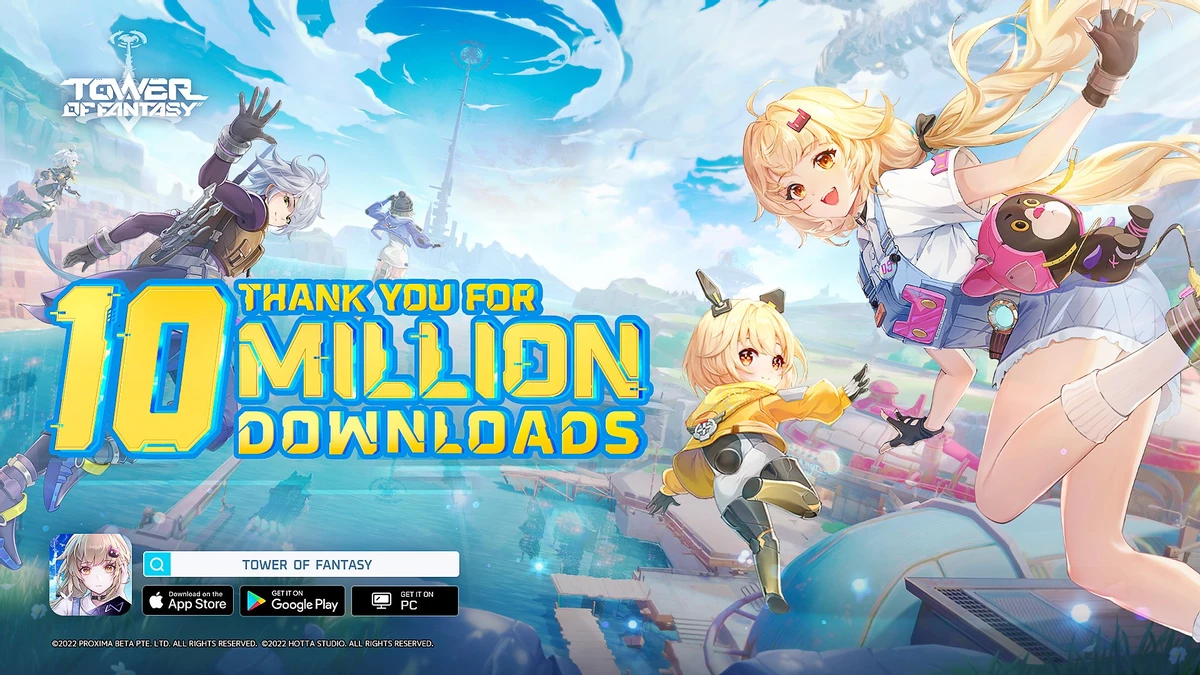 Tower of Fantasy скачали более 10 миллионов раз Tower of Fantasy скачали более 10 миллионов раз