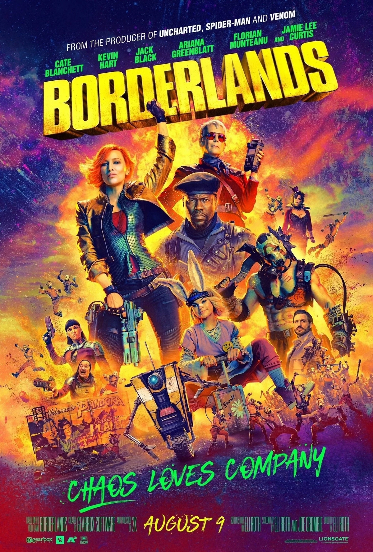 Яркий постер со всеми героями фильма Borderlands