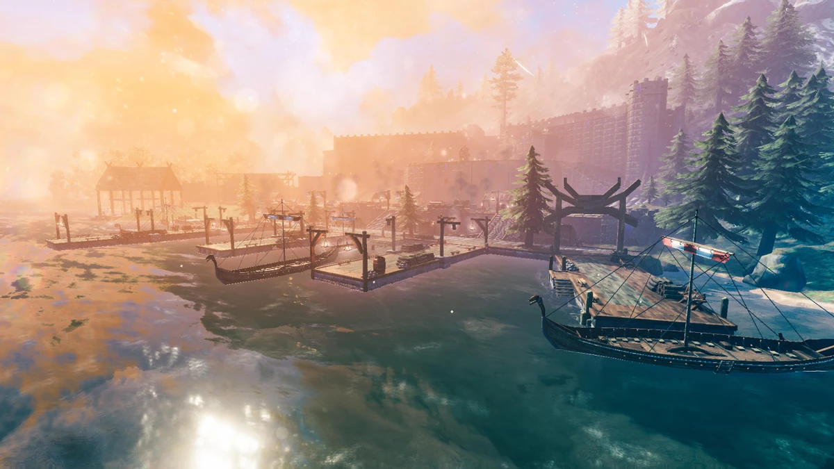 Valheim - Игрок построил порт Штормграда из World of Warcraft Valheim - Игрок построил порт Штормграда из World of Warcraft