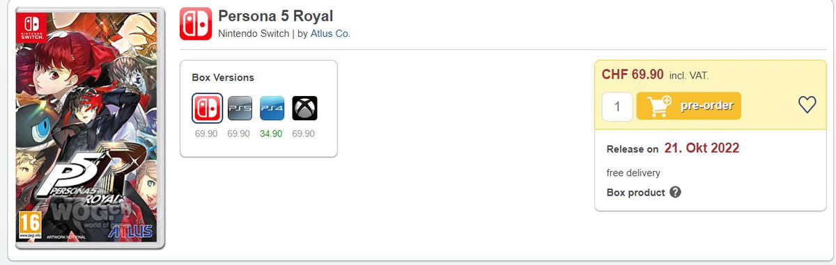 Persona 5 Royal может выйти на Nintendo Switch