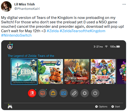 Предзагрузка The Legend of Zelda: Tears of the Kingdom уже доступна