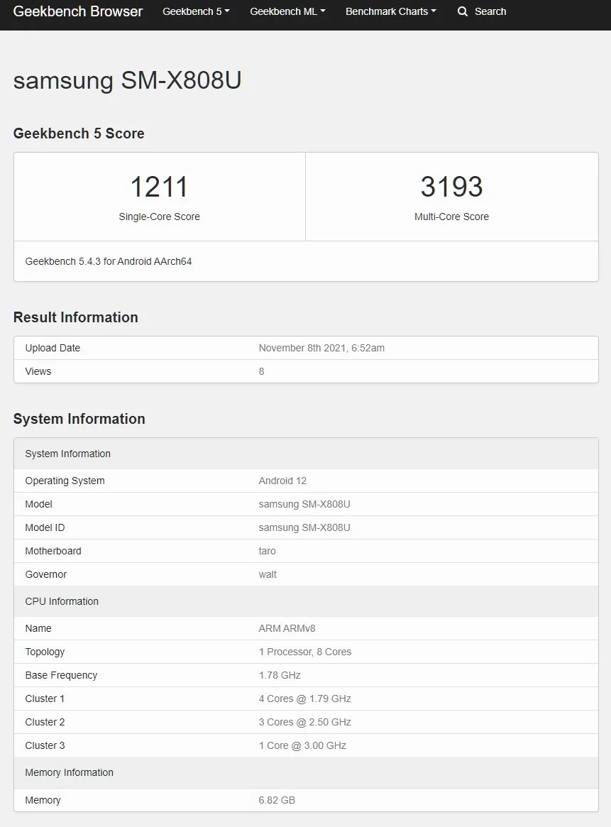 Планшет Galaxy Tab S8 получит большой экран и топовый процессор Snapdragon 898