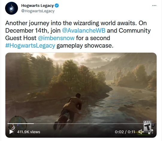 Новый геймплей Hogwarts Legacy покажут 14 декабря