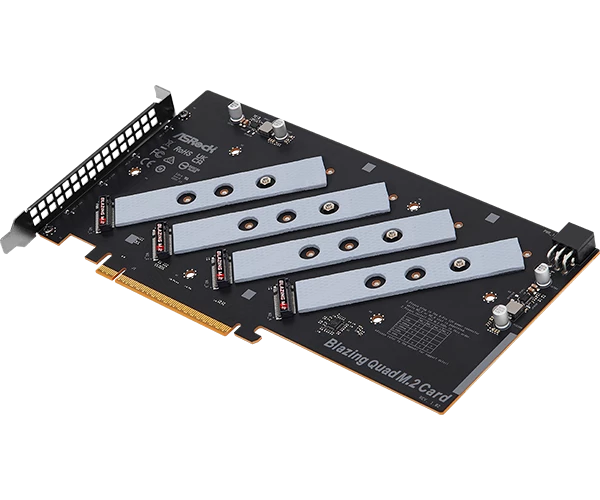 ASRock представила PCIe-карту для четырех PCIe 5.0 SSD и скоростей в 128 Гб/с