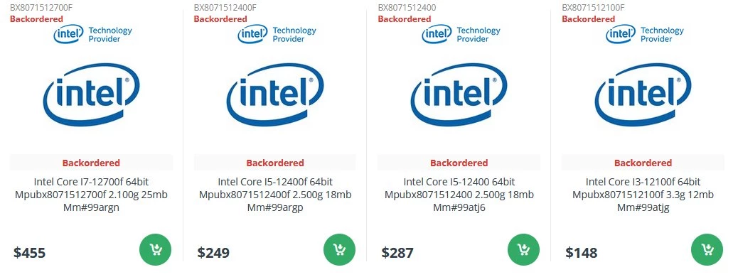 В сеть попали цены Intel Core i5-12400 и i3-12100F