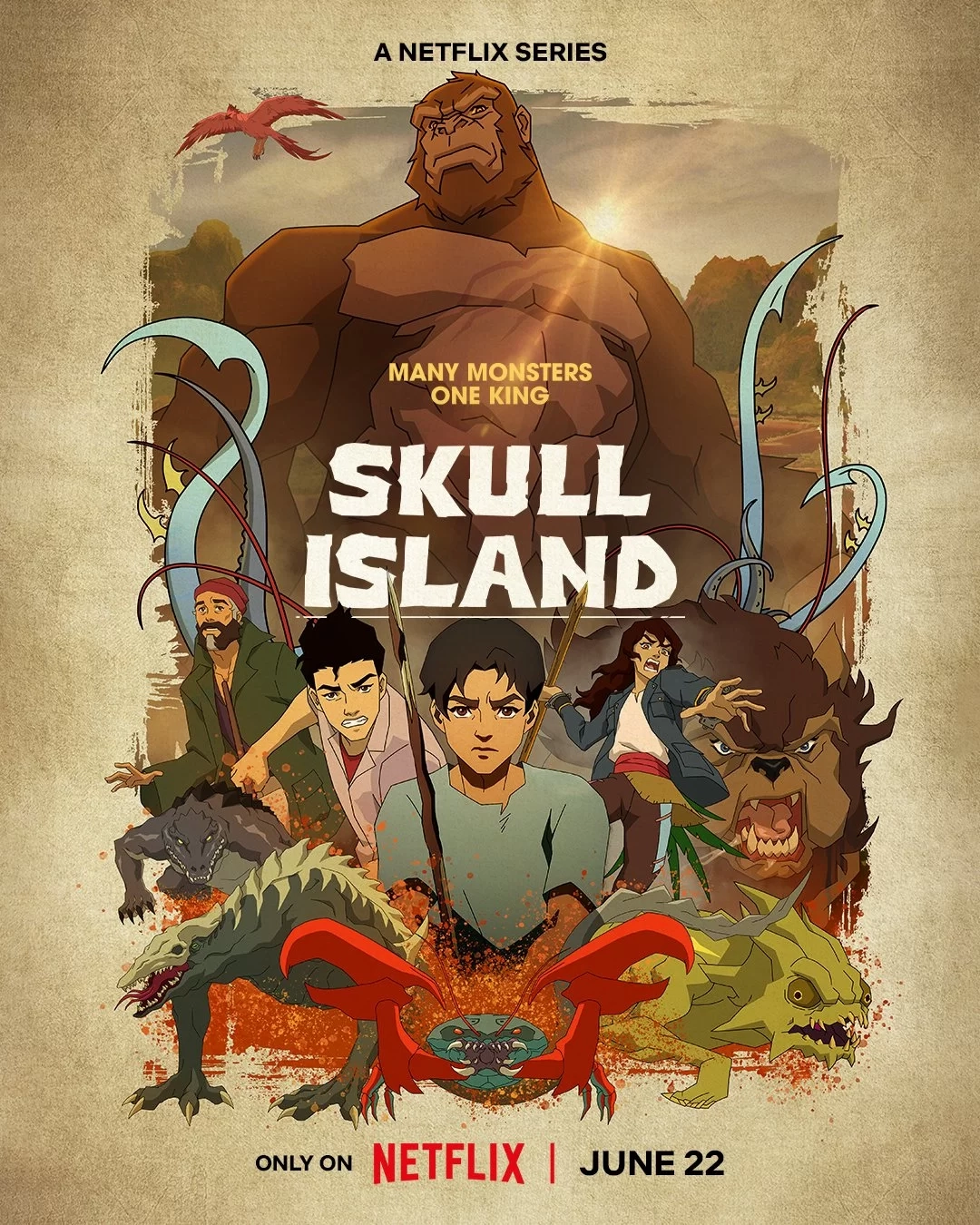 Скучали по Конгу? Постер и первые кадры анимационного «Острова черепа» от Netflix