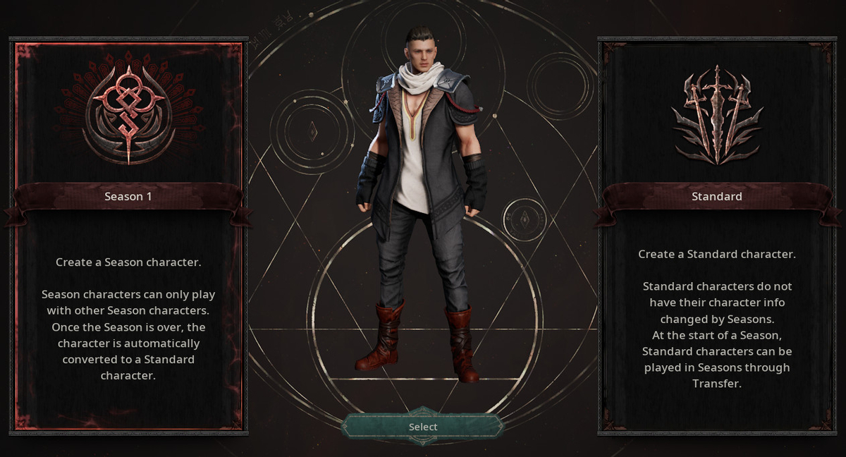 Перед запуском «Сезона» игроки могут создавать новых персонажей в этом режиме