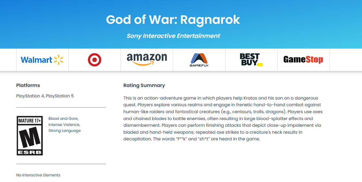 В God of War Ragnarok можно играть только взрослым