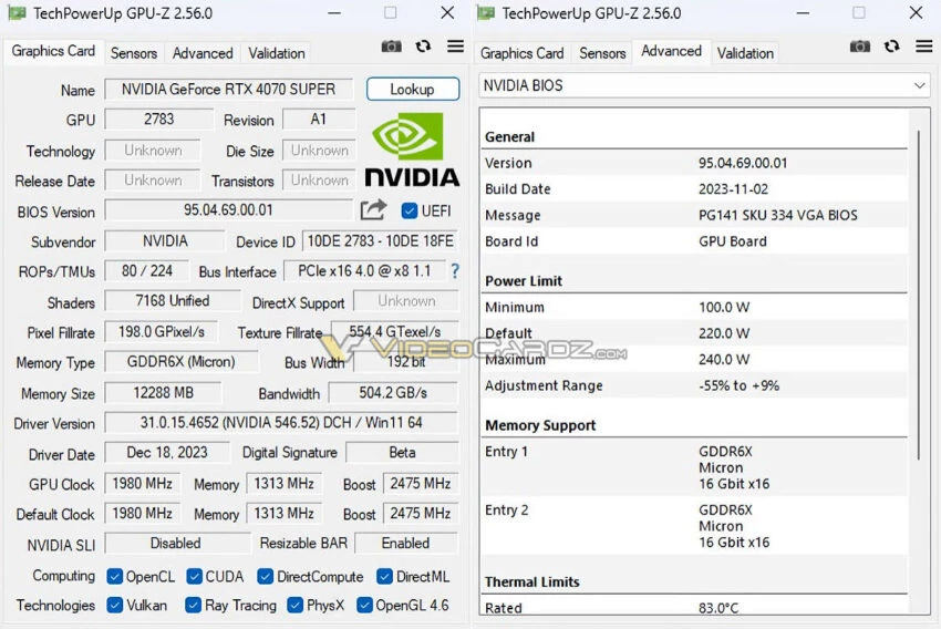 NVIDIA RTX 4070 SUPER на 18% быстрее обычной RTX 4070 в 3DMark