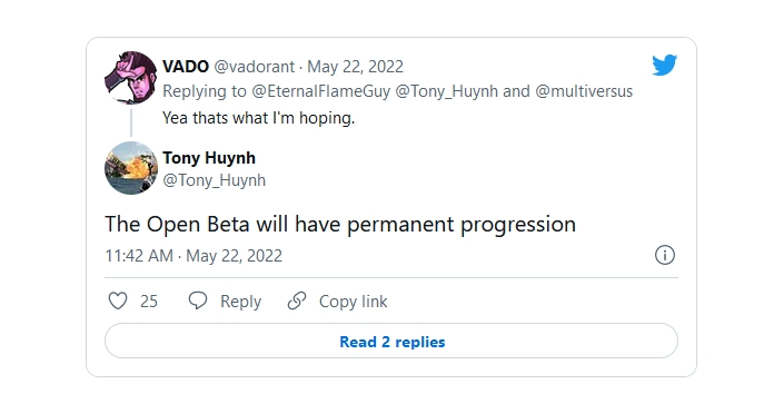 Разработчик файтинга MultiVersus подтвердил, что открытая бета-версия игры будет иметь постоянную прогрессию