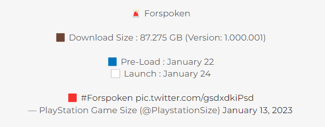 Forspoken потребует 90 Гб места от вашей PlayStation 5