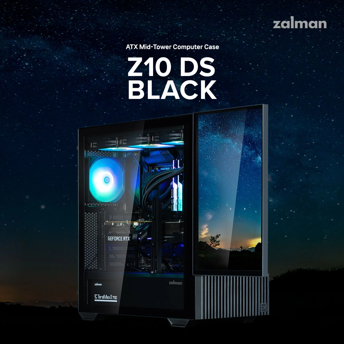 ZALMAN обновила корпус Z10 DS — на переднюю панель добавили съемный IPS-дисплей 