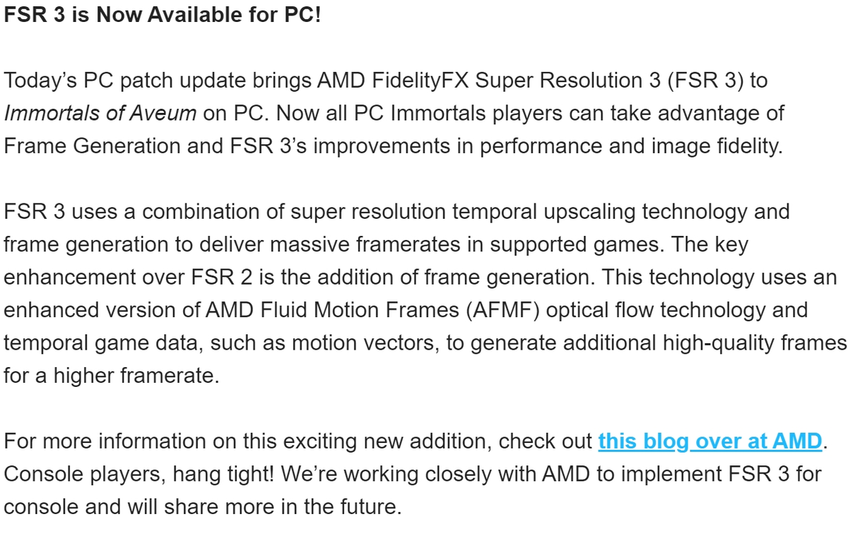 AMD FSR 3 идет на консоли