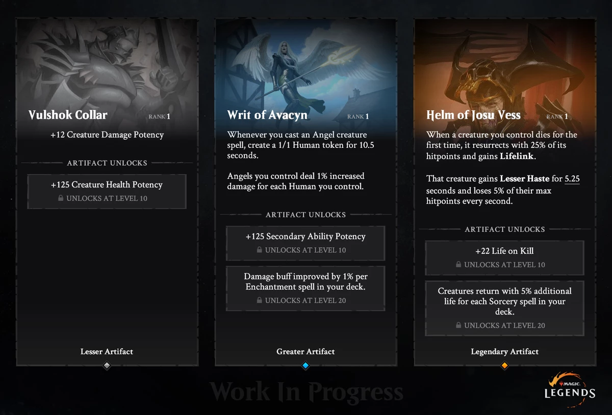Magic: Legends - Снаряжение, артефакты и карты. Все о развитии персонажа
