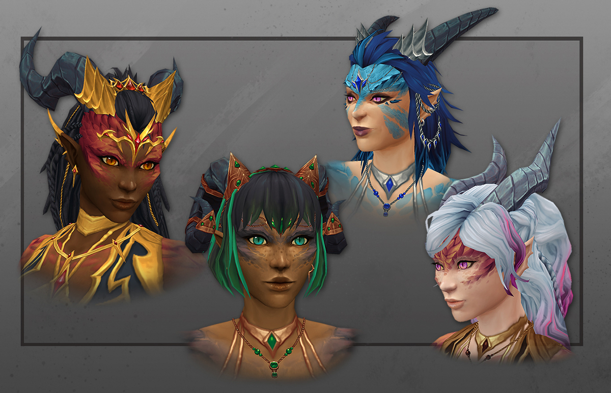 Варианты внешности женщин-драктиров в World of Warcraft: Dragonflight