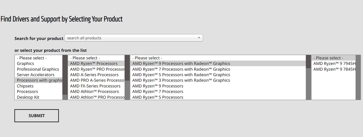 AMD все еще не выпустила драйверы графики для Ryzen 7040