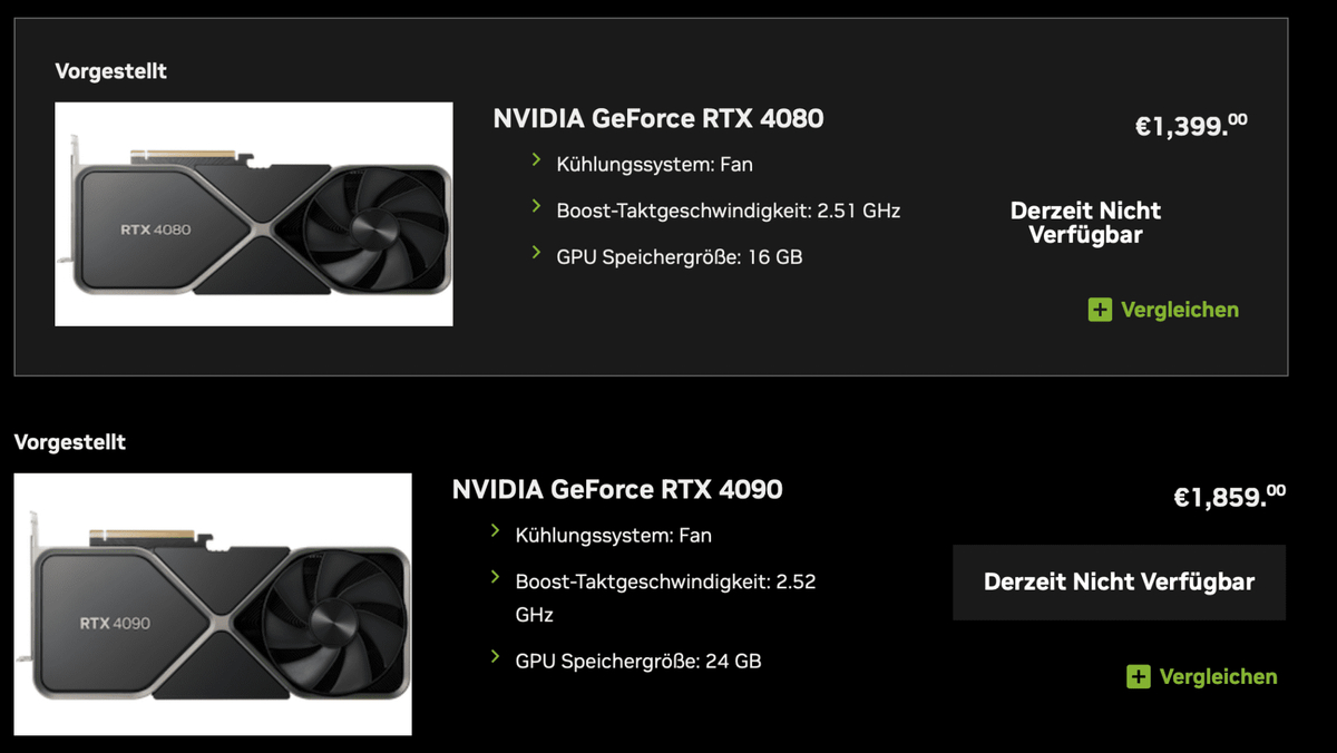 NVIDIA снизила рекомендуемую цену для RTX 4090 и RTX 4080
