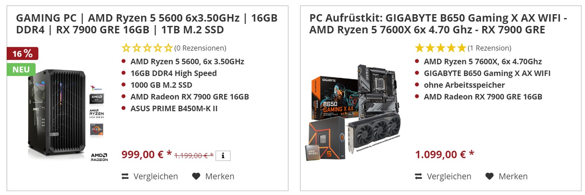 AMD RX 7900 GRE появилась в продаже в Германии за 1000 евро. В комплекте с ней идет ПК
