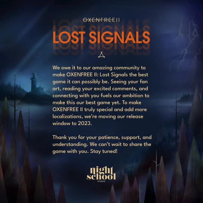 Релиз адвенчуры OXENFREE II: Lost Signals переносится на 2023 год