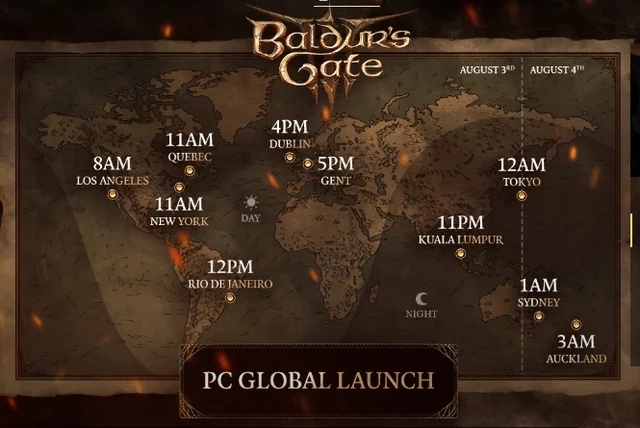 Larian объявила точное время выхода Baldur's Gate 3 на ПК — 3 августа в 18:00 МСК. Заявление на отпуск прилагается