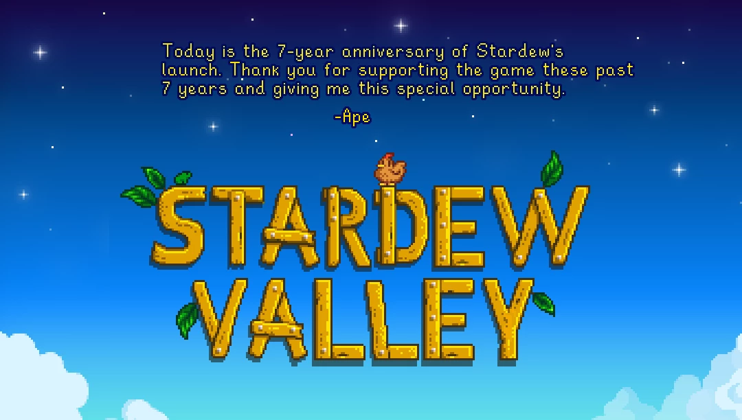 Симулятору Stardew Valley исполнилось 7 лет