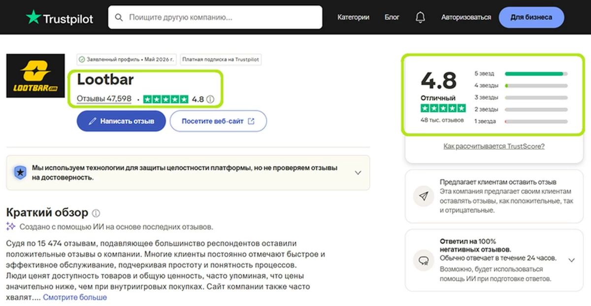 Реклама: Lootbar Pte. Ltd 202237110M erid: 2VtzqwWg6xJ