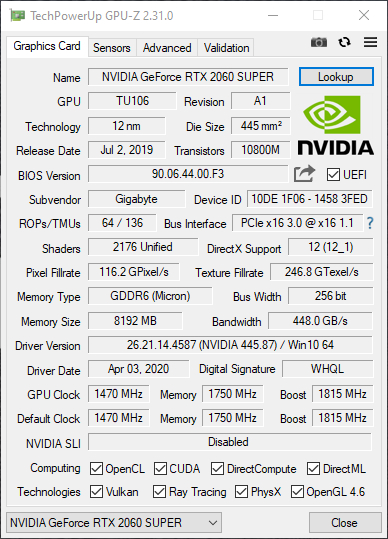 GIGABYTE GeForce RTX 2060 SUPER GAMING OC 8G - оранжевый ускоритель с лучами для Full HD гейминга