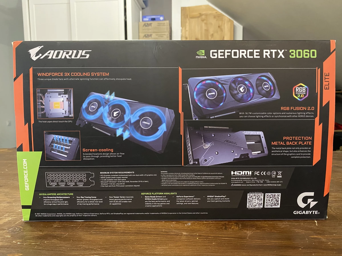 Обзор видеокарты AORUS GeForce RTX 3060 ELITE 12G