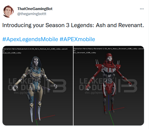 Третий сезон в Apex Legends Mobile добавит Эша и Ревенанта