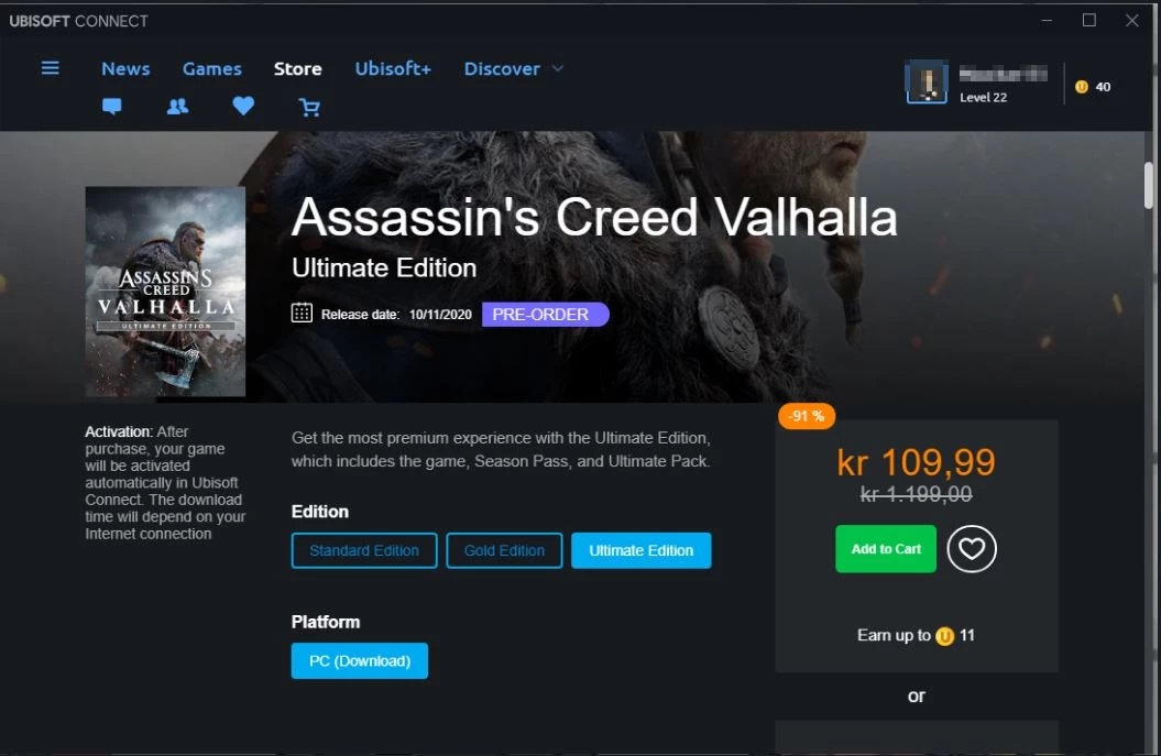 Assassin's Creed Valhalla в норвежском Uplay можно купить за ₽925