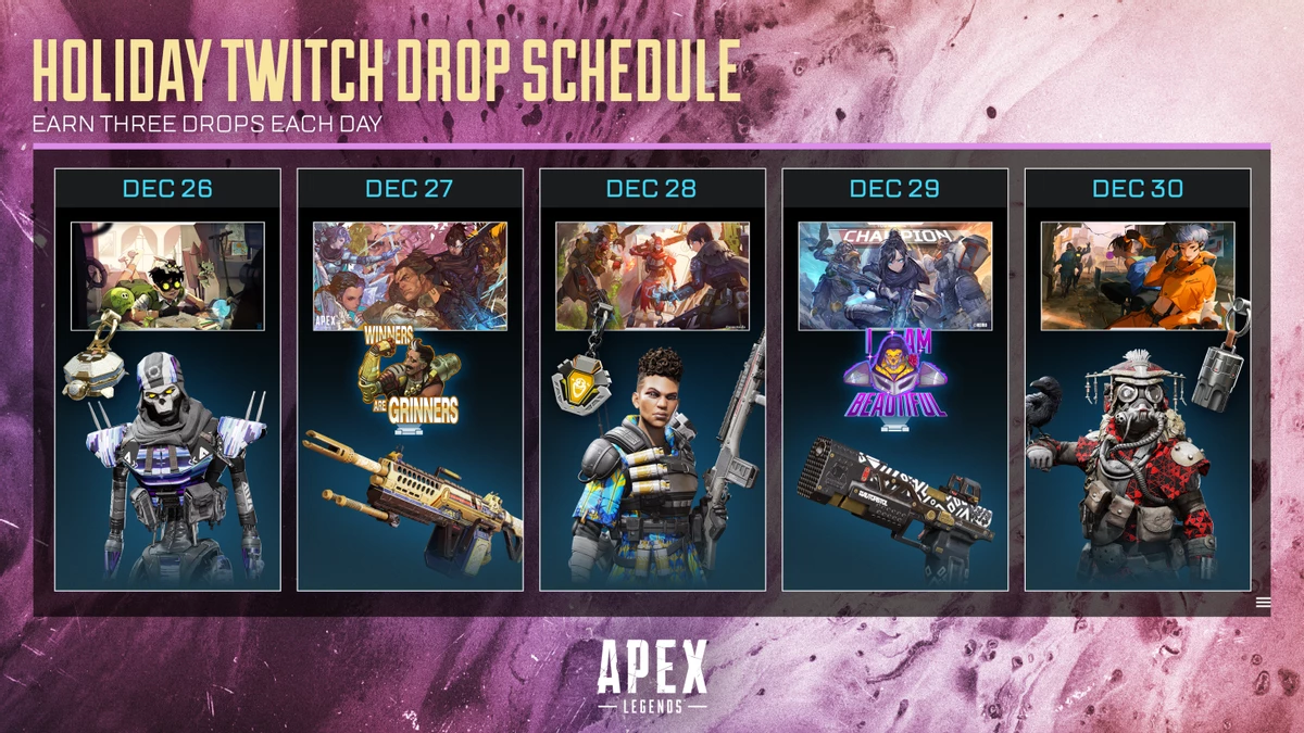 Разработчики Apex Legends раздадут 15 косметических предметов через Twitch Drops