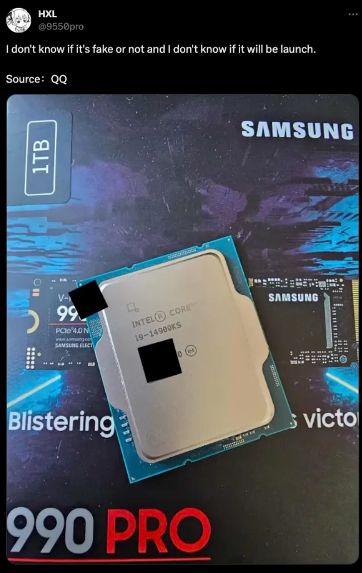 На подходе Intel Core i9-14900KS с бустом до 6,2 ГГц