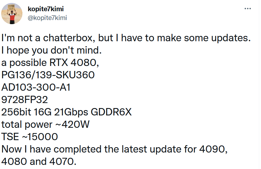 Обновленные спецификации NVIDIA RTX 4080 показывают уменьшение числа ядер CUDA