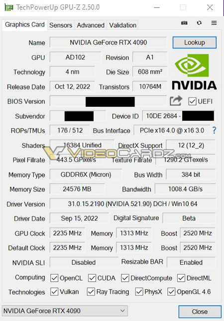 NVIDIA RTX 4090 на 71-83% быстрее RTX 3090 Ti в 3DMark