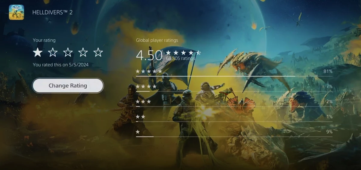 Адские десантники всех платформ, соединяйтесь! Рейтинг Helldivers 2 начал падать и в PlayStation Store