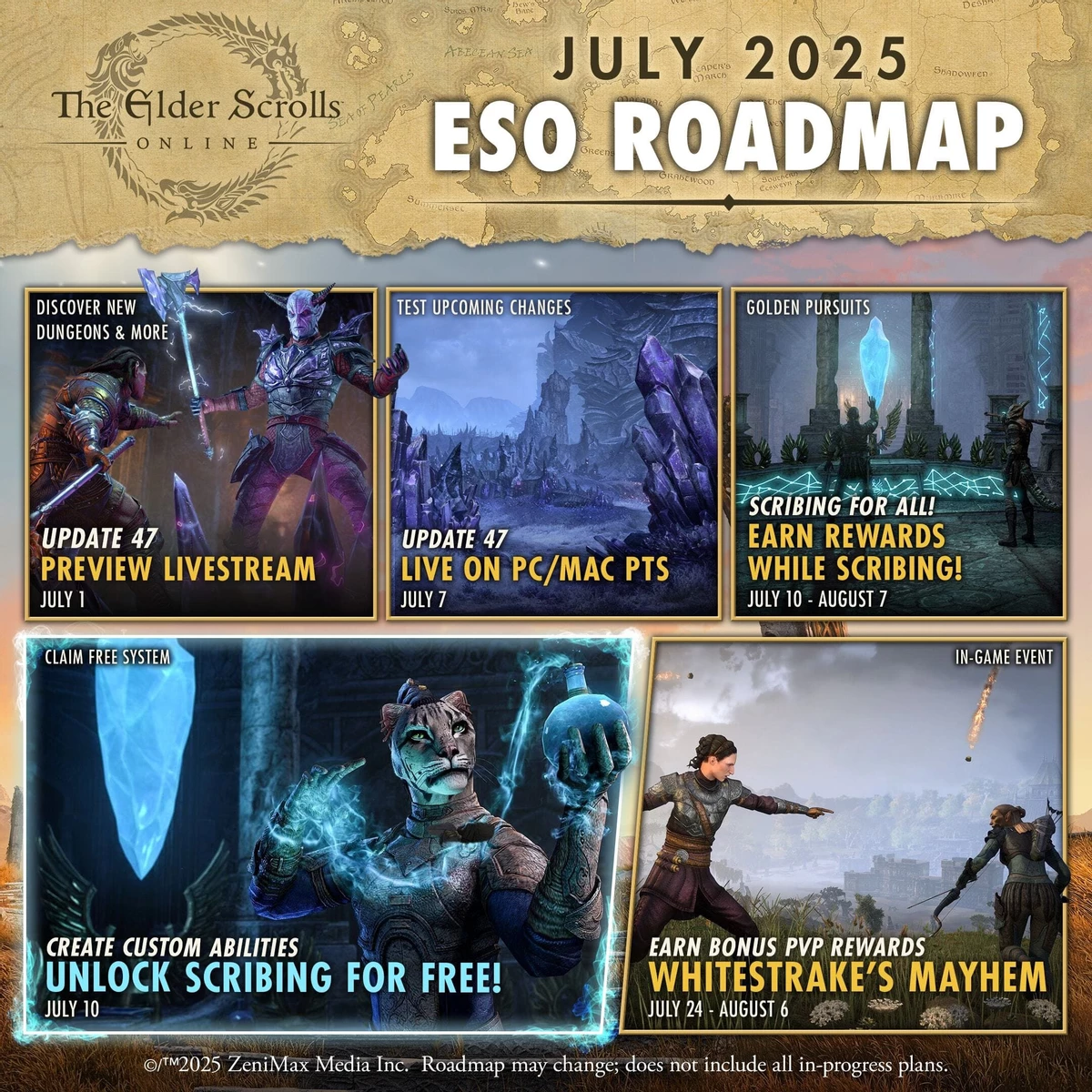 Команда The Elder Scrolls Online представила дорожную карту на июль Команда The Elder Scrolls Online представила дорожную карту на июль