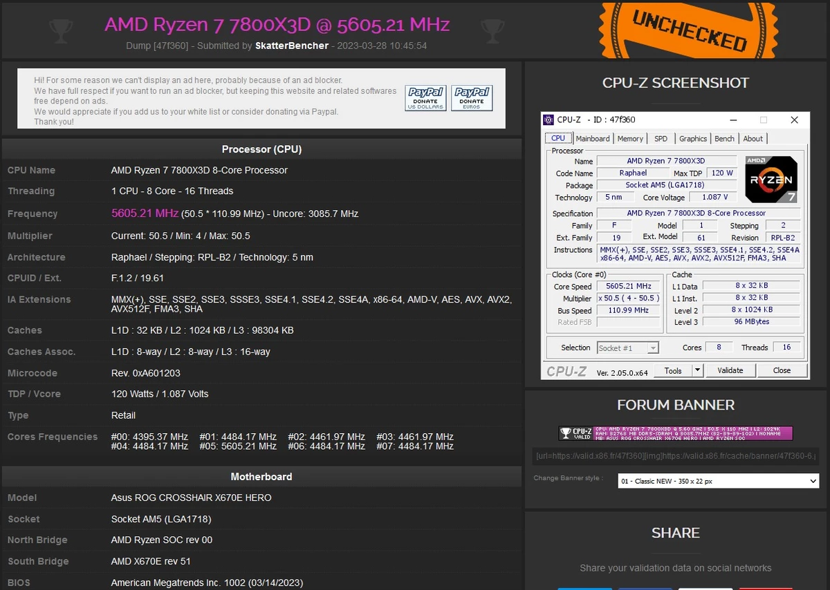 AMD Ryzen 7 7800X3D уже разогнали до 5,4 ГГц