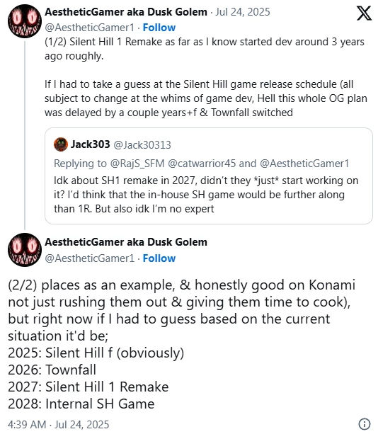 Новые части Silent Hill в дорожной карте до 2028 года Новые части Silent Hill в дорожной карте до 2028 года