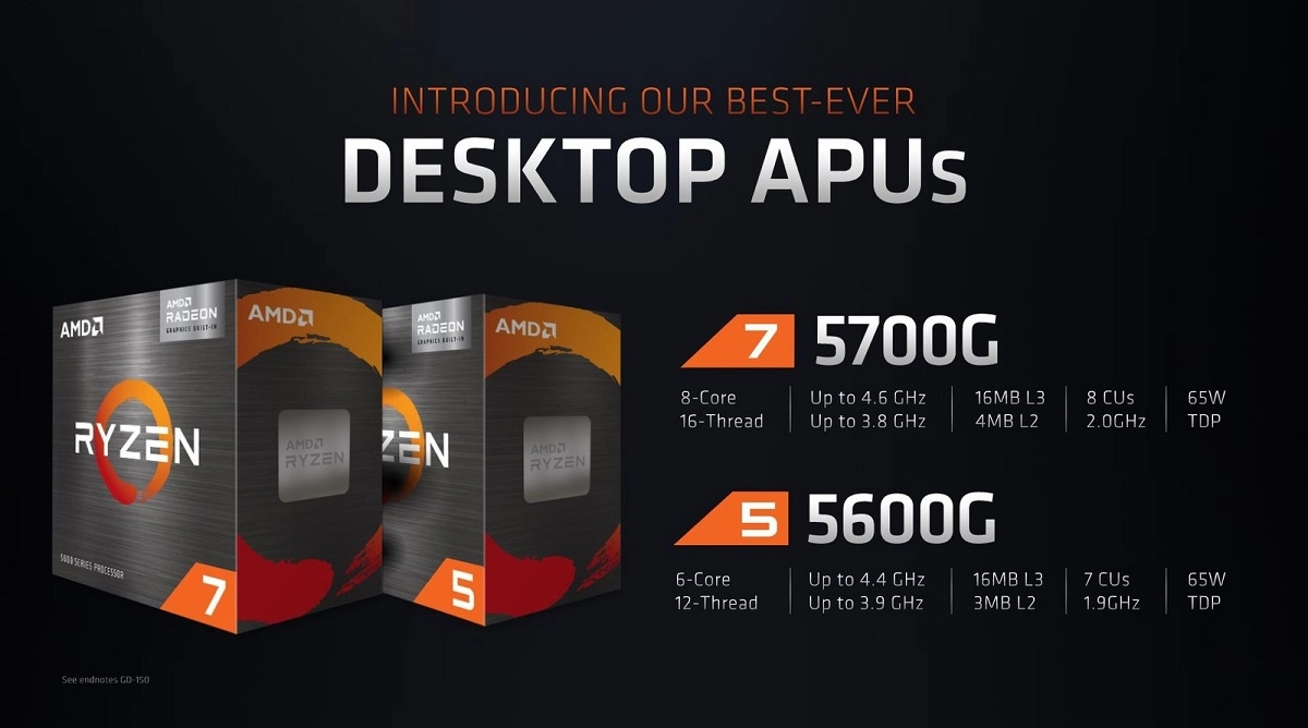 Процессоры AMD Ryzen 7 5700G и Ryzen 5 5600G поступили в продажу