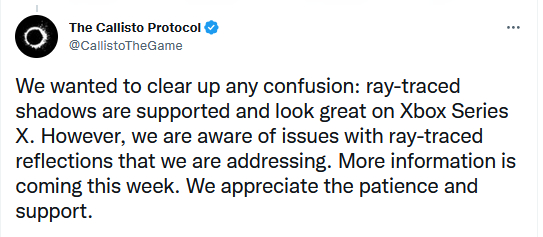 Разработчики The Callisto Protocol расскажут о грядущих улучшениях игры в ближайшие дни