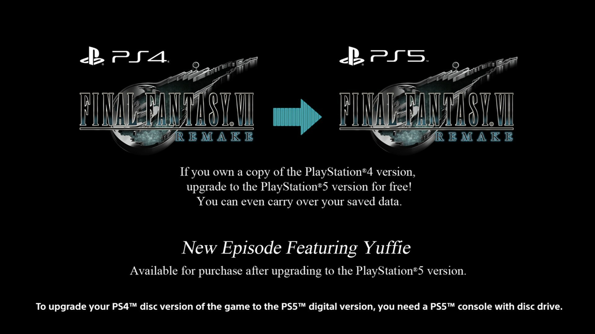 Final Fantasy VII Remake Intergrade - Игроки смогут перенести сохранения и трофеи с PS4