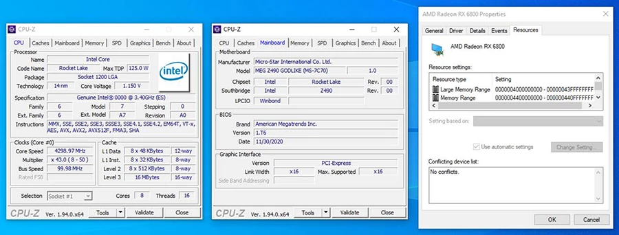 Характеристики 8-ядерного процессора Intel Rocket Lake показаны компанией MSI