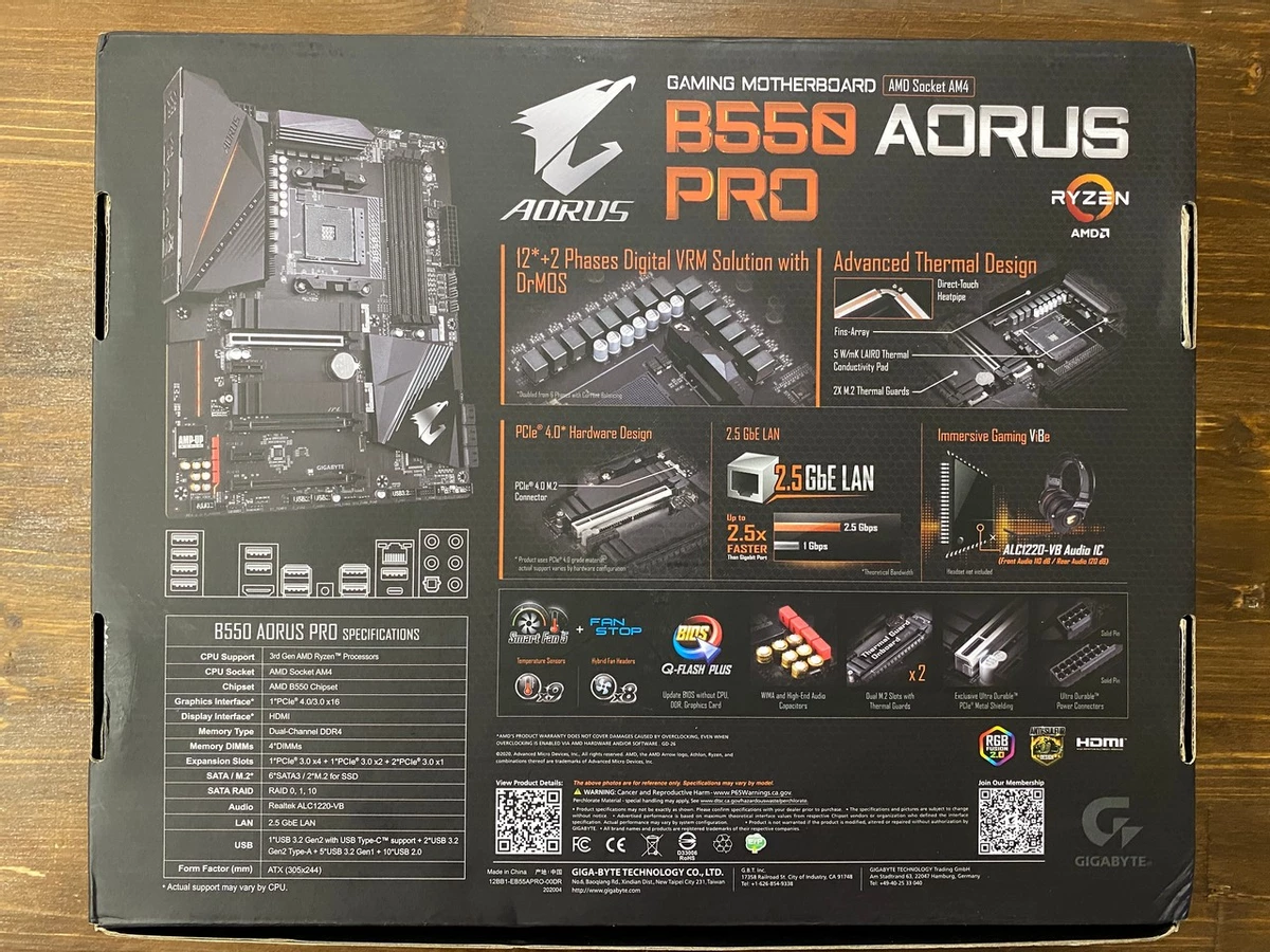 Материнская плата GIGABYTE B550 AORUS PRO — новое поколение матплат для нового поколения процессоров