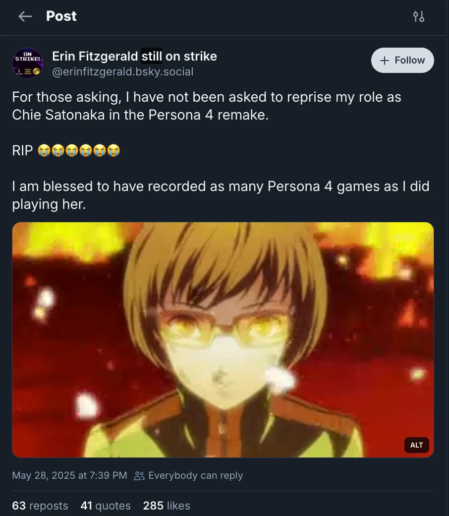 Актриса Эрин Фитцджеральд, голос Чиэ из Persona 4, высказалась о потенциальном ремейке Актриса Эрин Фитцджеральд, голос Чиэ из Persona 4, высказалась о потенциальном ремейке