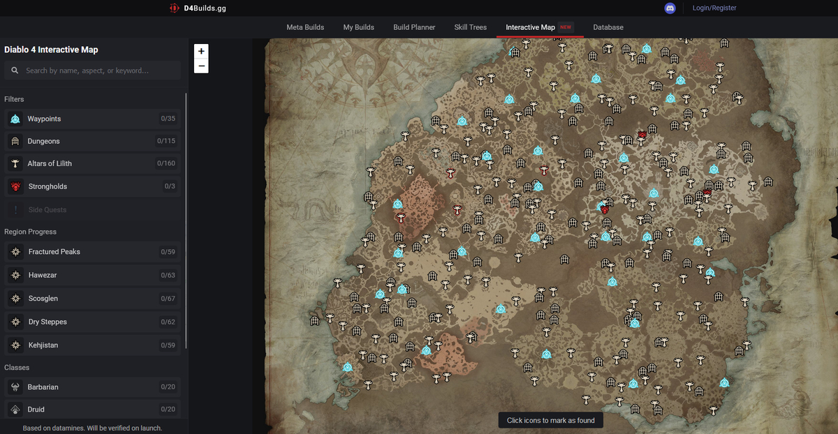 Интерактивная карта Diablo IV