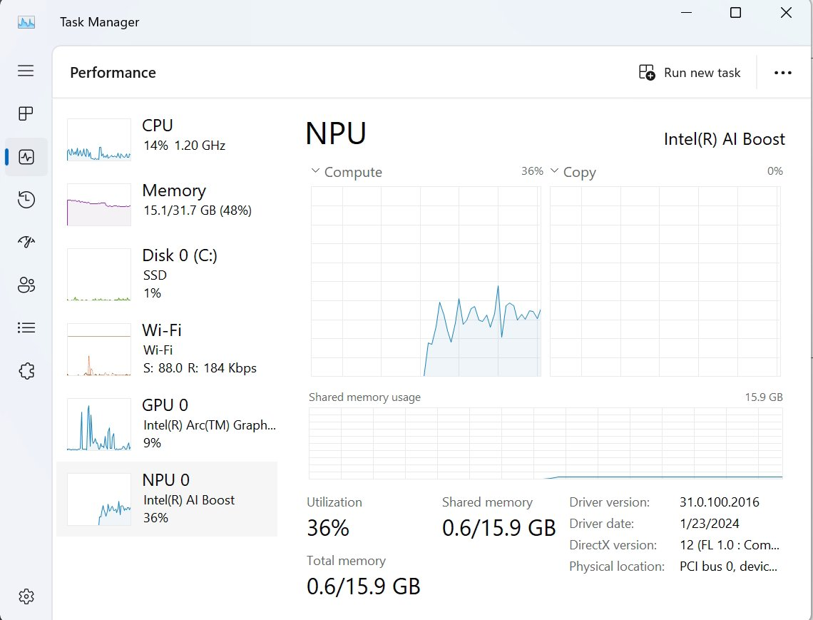 Intel опубликовала в открытом доступе библиотеки для работы с NPU компании