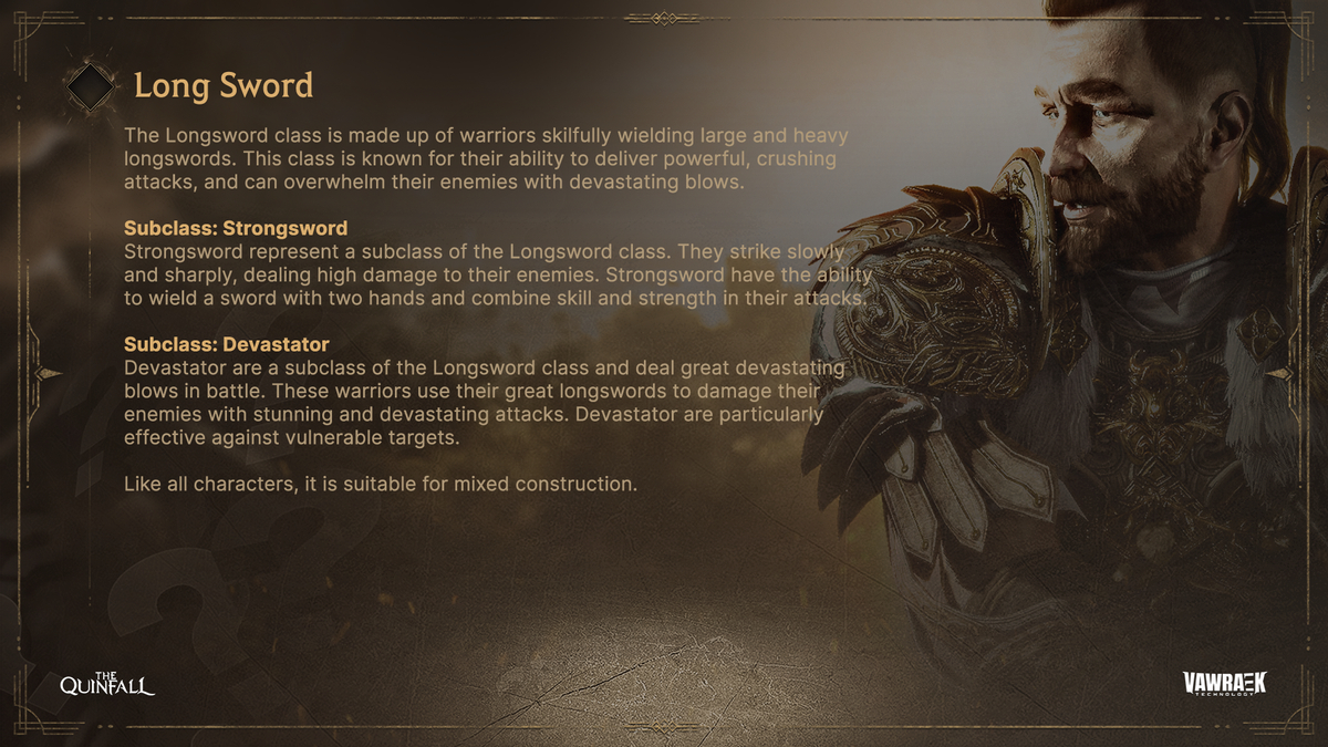 Четвертый архетип MMORPG The Quinfall — длинный меч